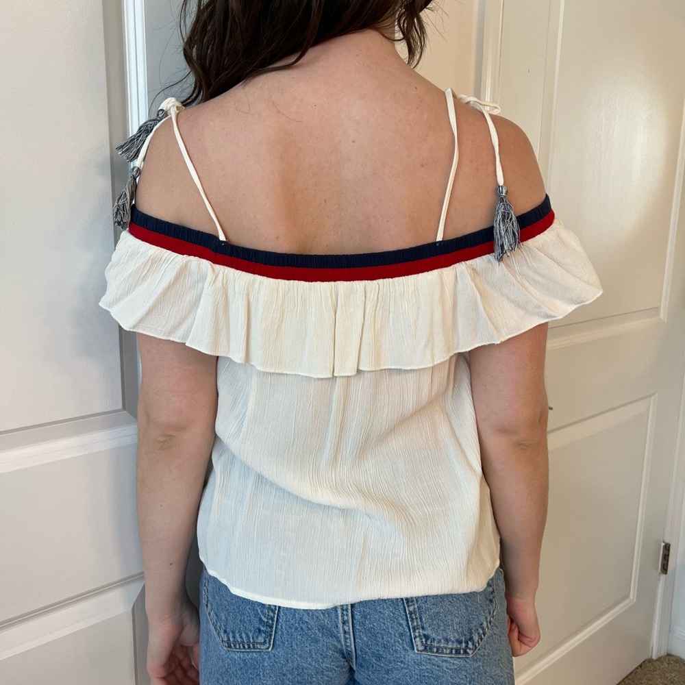 American Eagle Red White And Blue Top